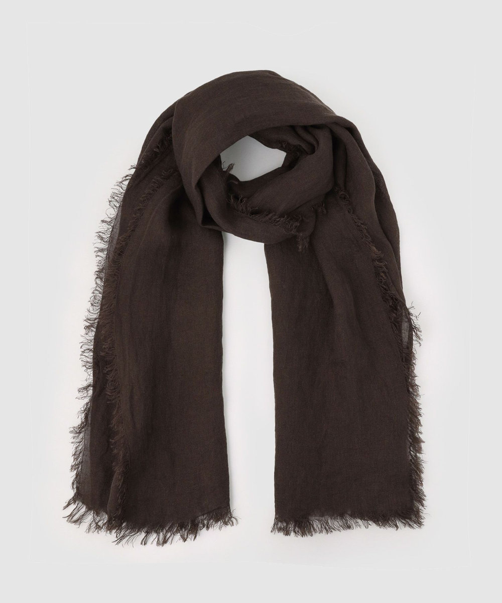 buying 【A SAUCE MELER(アソースメレ)】フランダースリネンガーゼストール ダークブラウン (82)