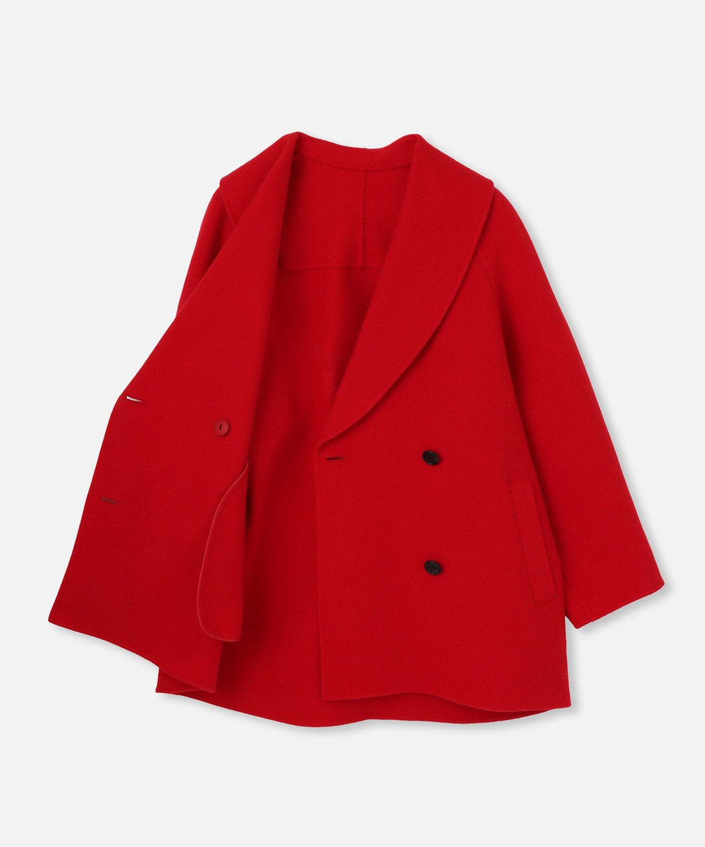 allureville リバーショールカラーミドルタケコート レッド (43)