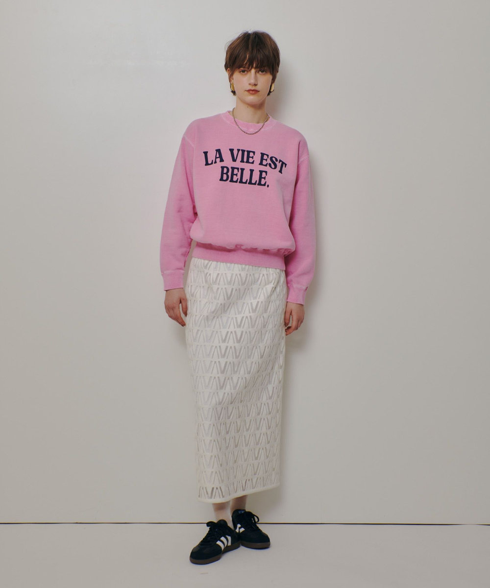 allureville ピグメントダイロゴスウェット ピンク (41)