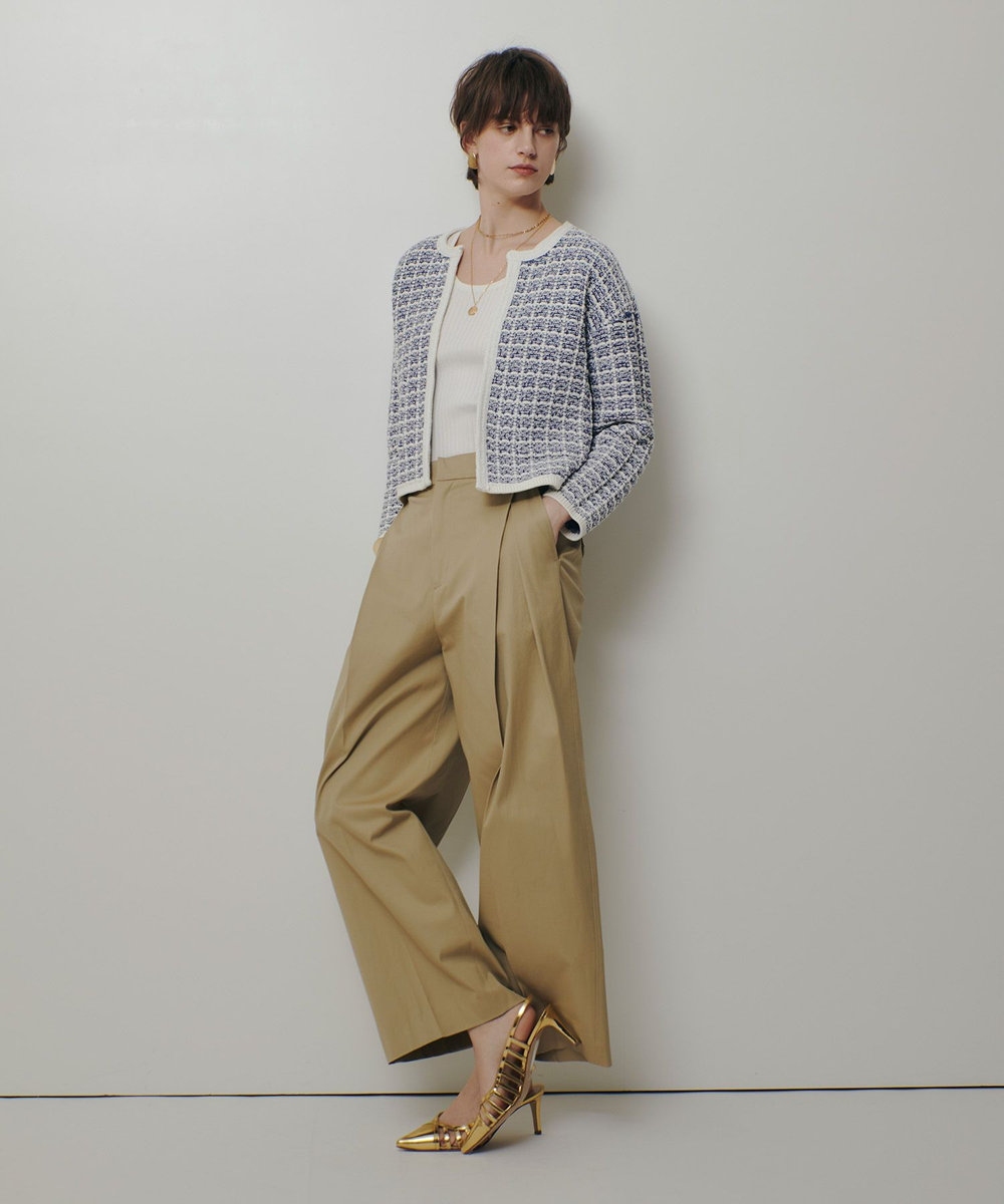 allureville リバーシブルツィードカーディガン ブルー系 (68)