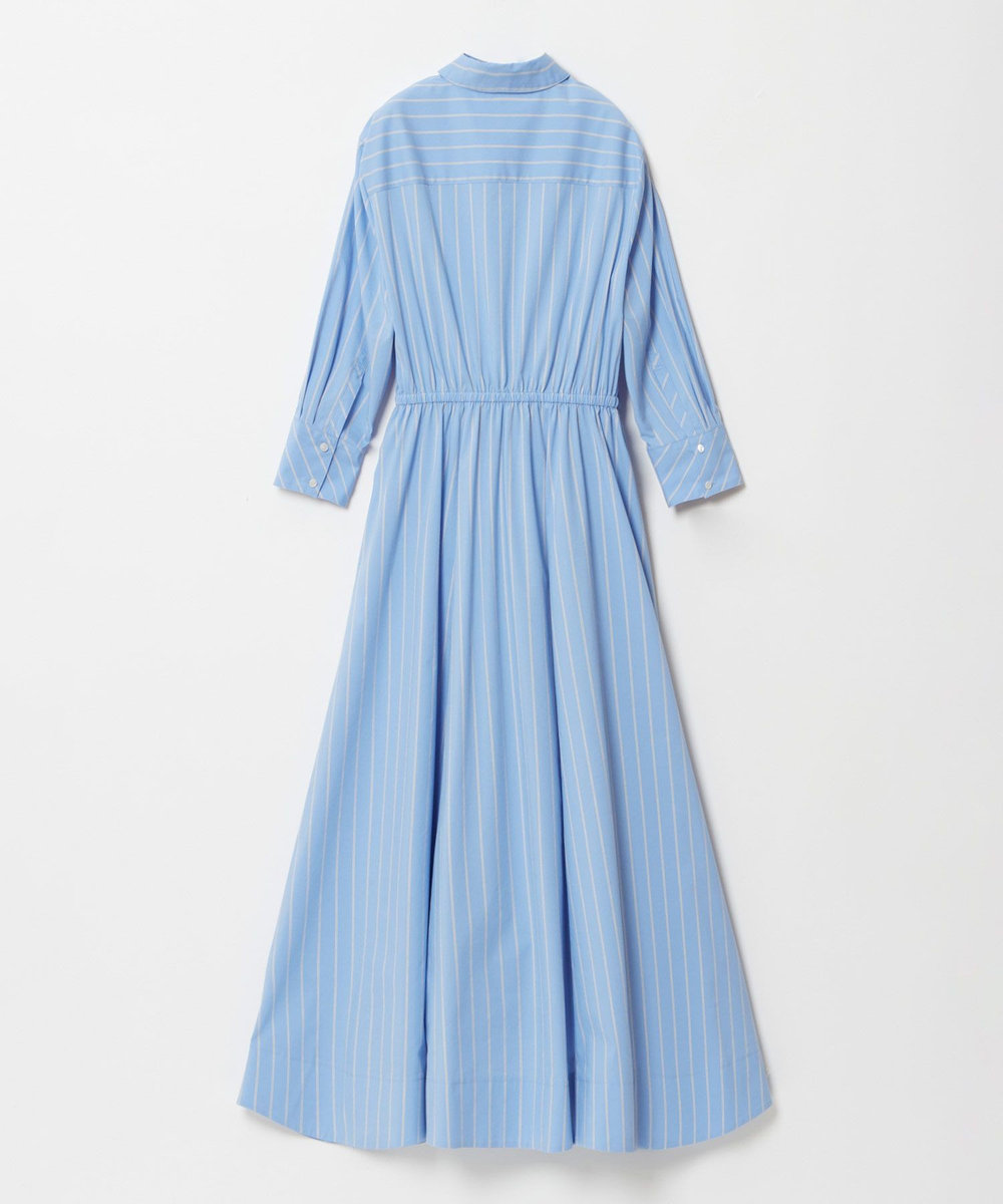 allureville ピンストライプノットシャツワンピース ブルー (61)