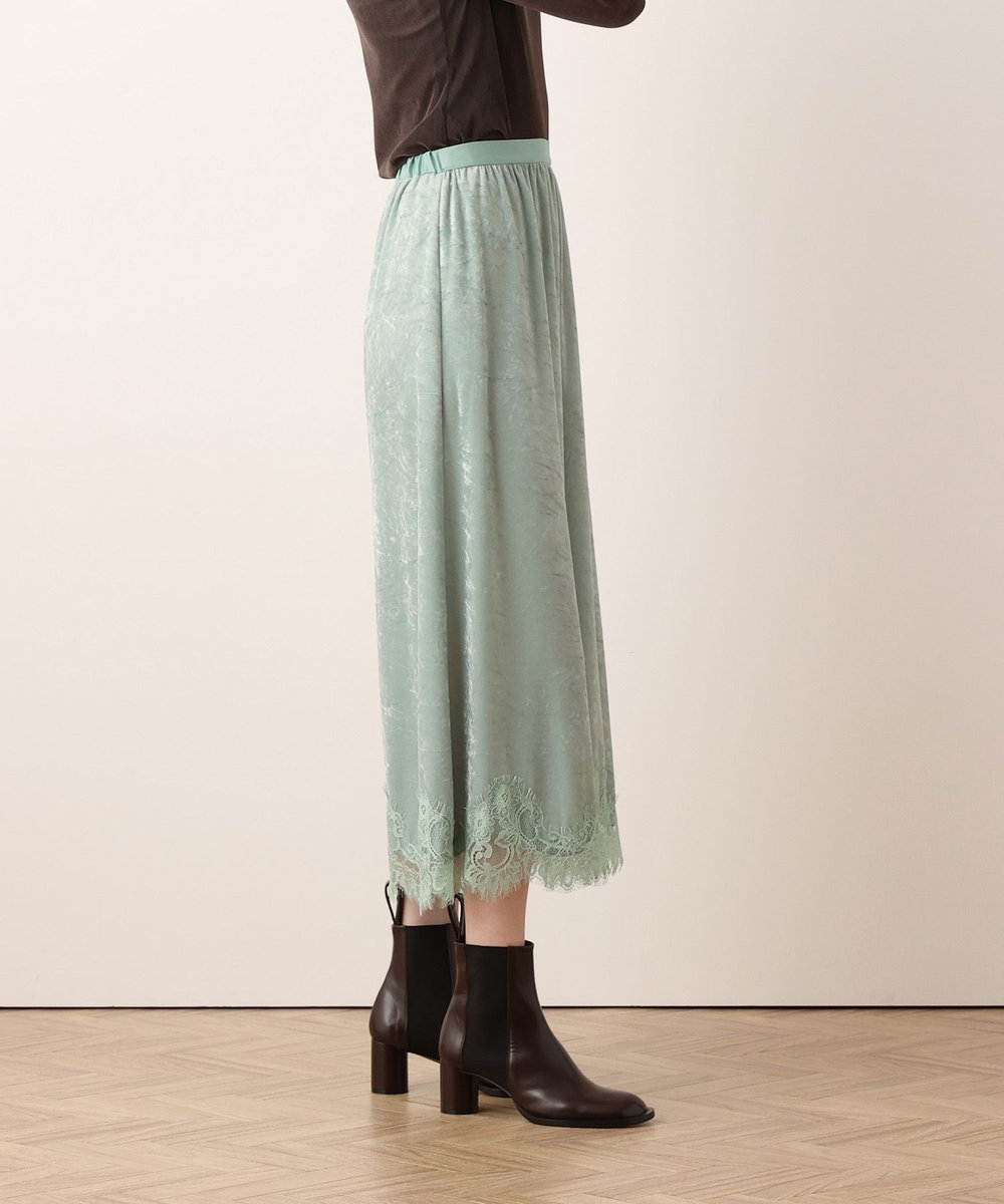 allureville ベロアレースコンビスカート ミントグリーン (73)