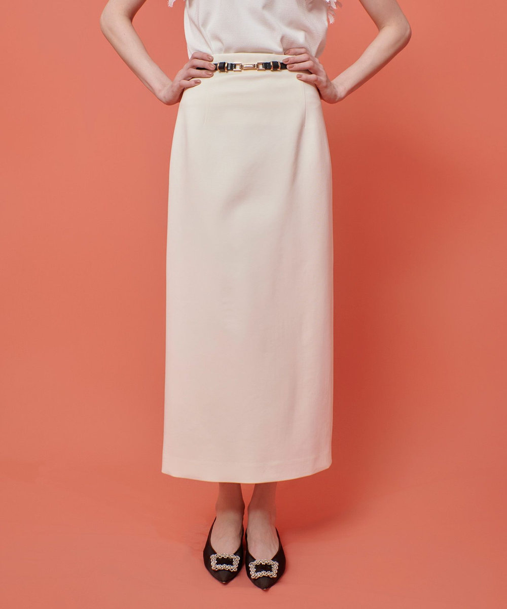 LOULOU WILLOUGHBY 【LOULOU WILLOUGHBY】カメリアポンチタイトスカート オフホワイト (02)