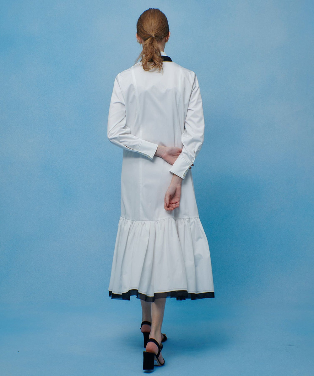 LOULOU WILLOUGHBY 【LOULOU WILLOUGHBY】メモリーツイルティアードシャツワンピース ホワイト系 (08)