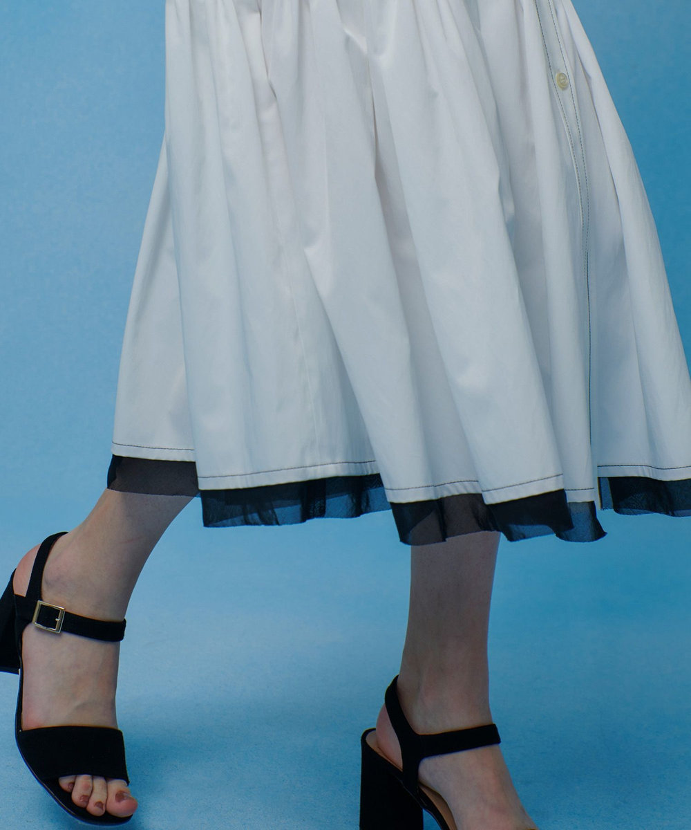 LOULOU WILLOUGHBY 【LOULOU WILLOUGHBY】メモリーツイルティアードシャツワンピース ホワイト系 (08)