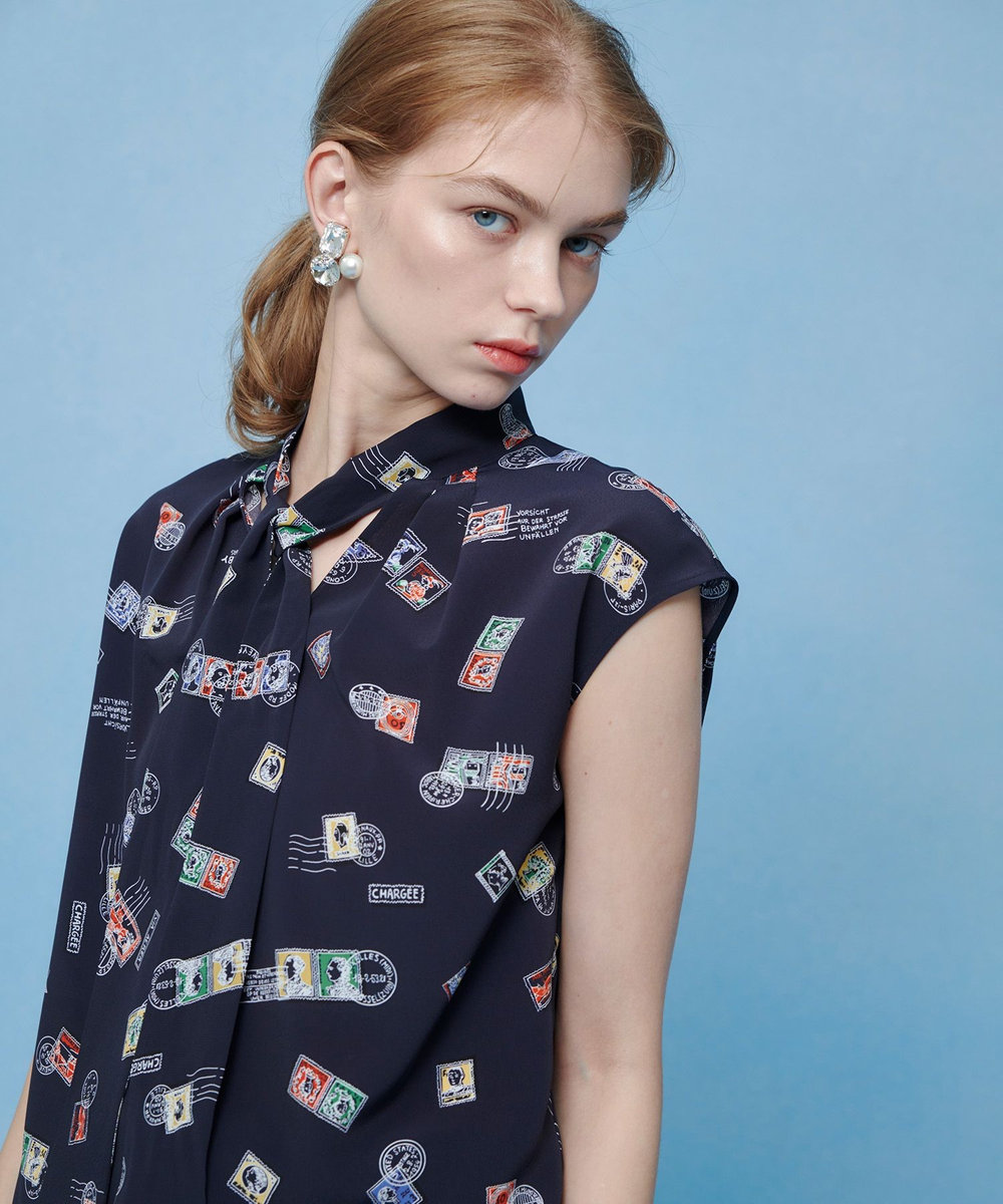 LOULOU WILLOUGHBYルルウィルビー2023ボタニカルリボンブラウス LOULOU WILLOUGHBY（ルルウィルビー） ブラウス シャツ 「LOULOU