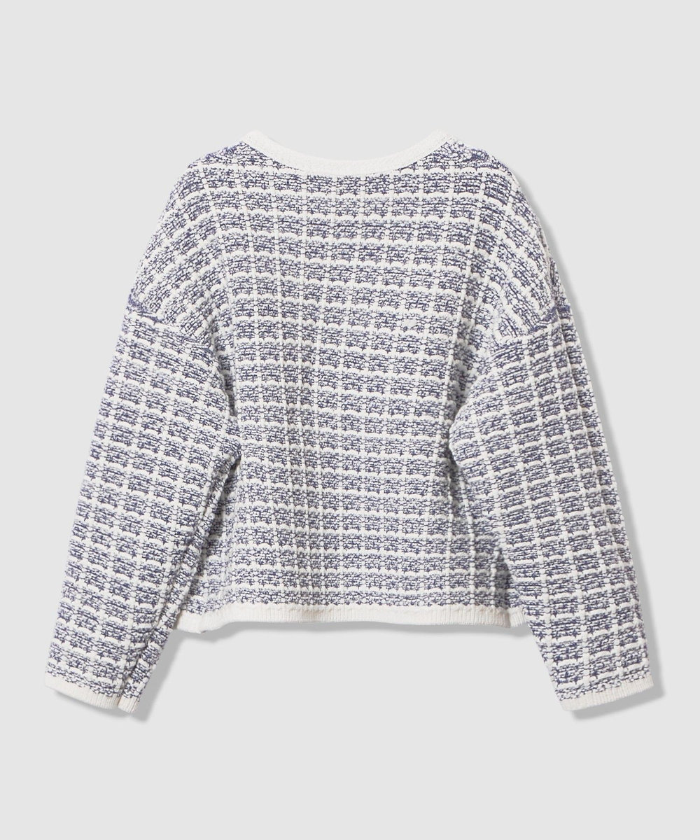 allureville リバーシブルツィードカーディガン ブルー系 (68)