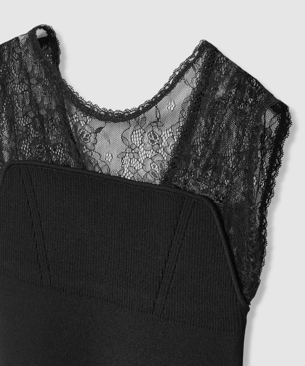 LOULOU WILLOUGHBY 【LOULOU WILLOUGHBY】レーシィビスチェプルオーバー ブラック (95)