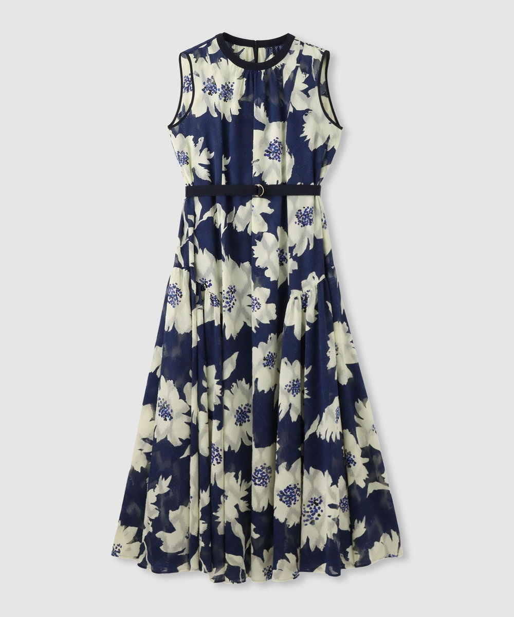 allureville ◇BIG FLOWER シアードレス ネイビー (65)