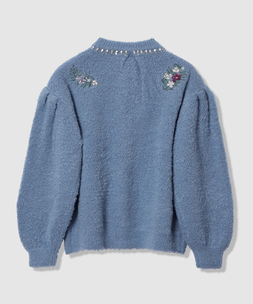 LOULOU WILLOUGHBY 【LOULOU WILLOUGHBY】フラワーズエンブロイダリーカーディガン ブルー (61)