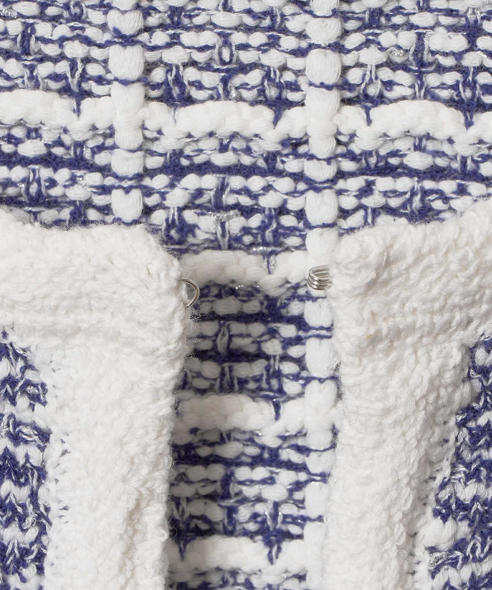 allureville リバーシブルツィードカーディガン ブルー系 (68)