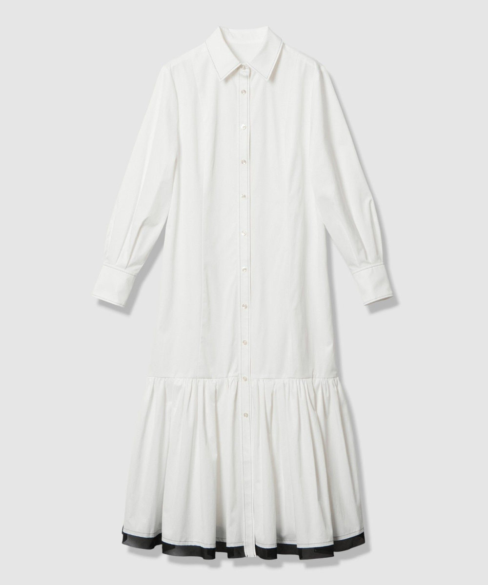 LOULOU WILLOUGHBY 【LOULOU WILLOUGHBY】メモリーツイルティアードシャツワンピース ホワイト系 (08)