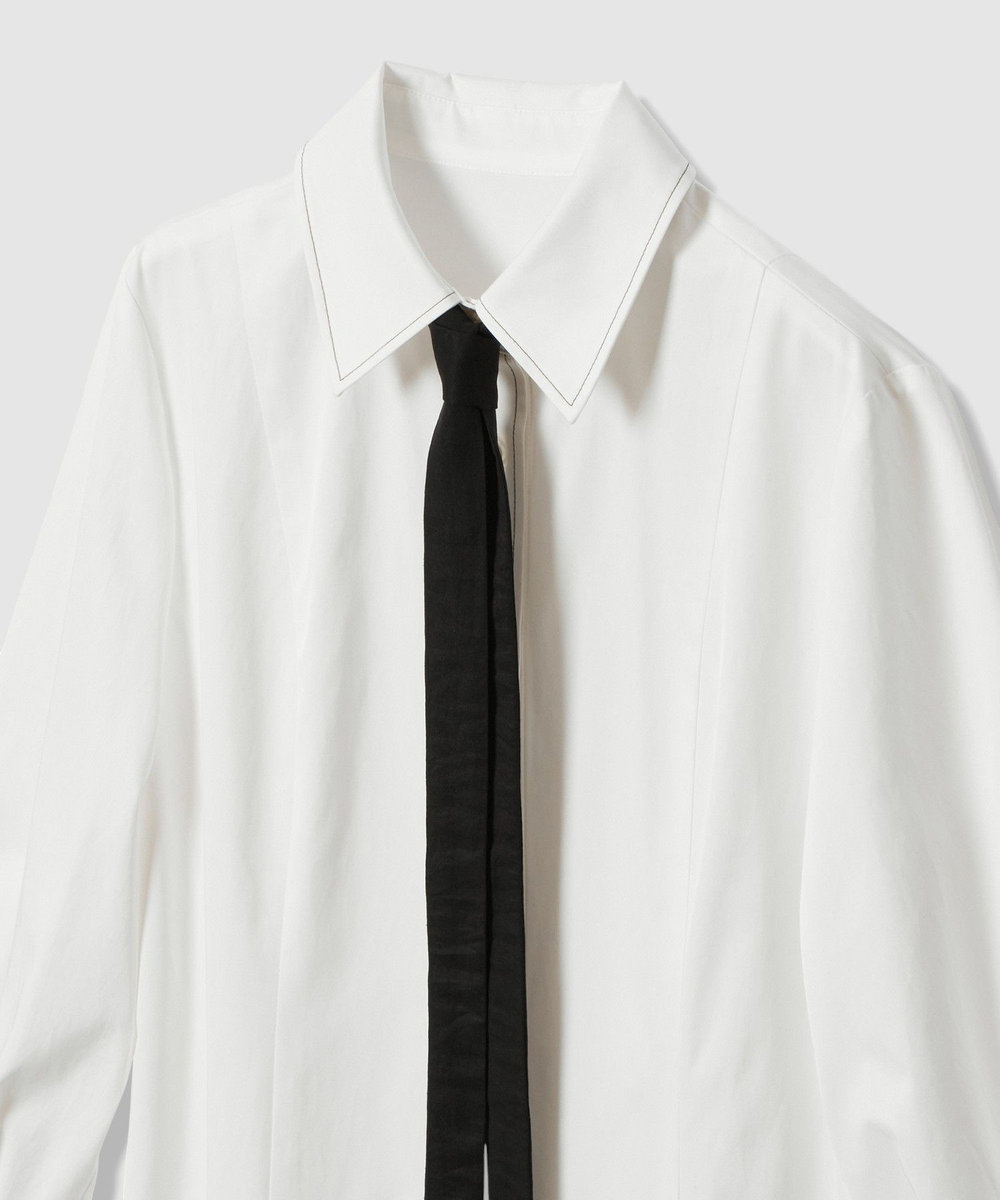 LOULOU WILLOUGHBY 【LOULOU WILLOUGHBY】メモリーツイルティアードシャツワンピース ホワイト系 (08)