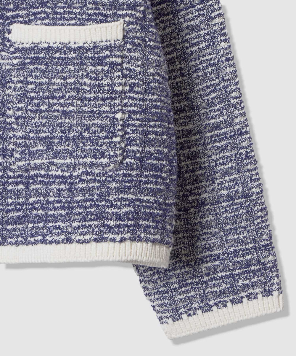 allureville リバーシブルツィードカーディガン ブルー系 (68)