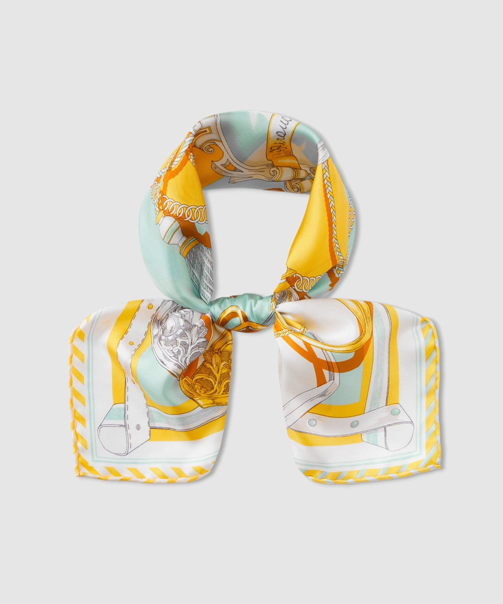 buying 【manipuri(マニプリ)】65×65 SILK SCARF イエロー系 (26)