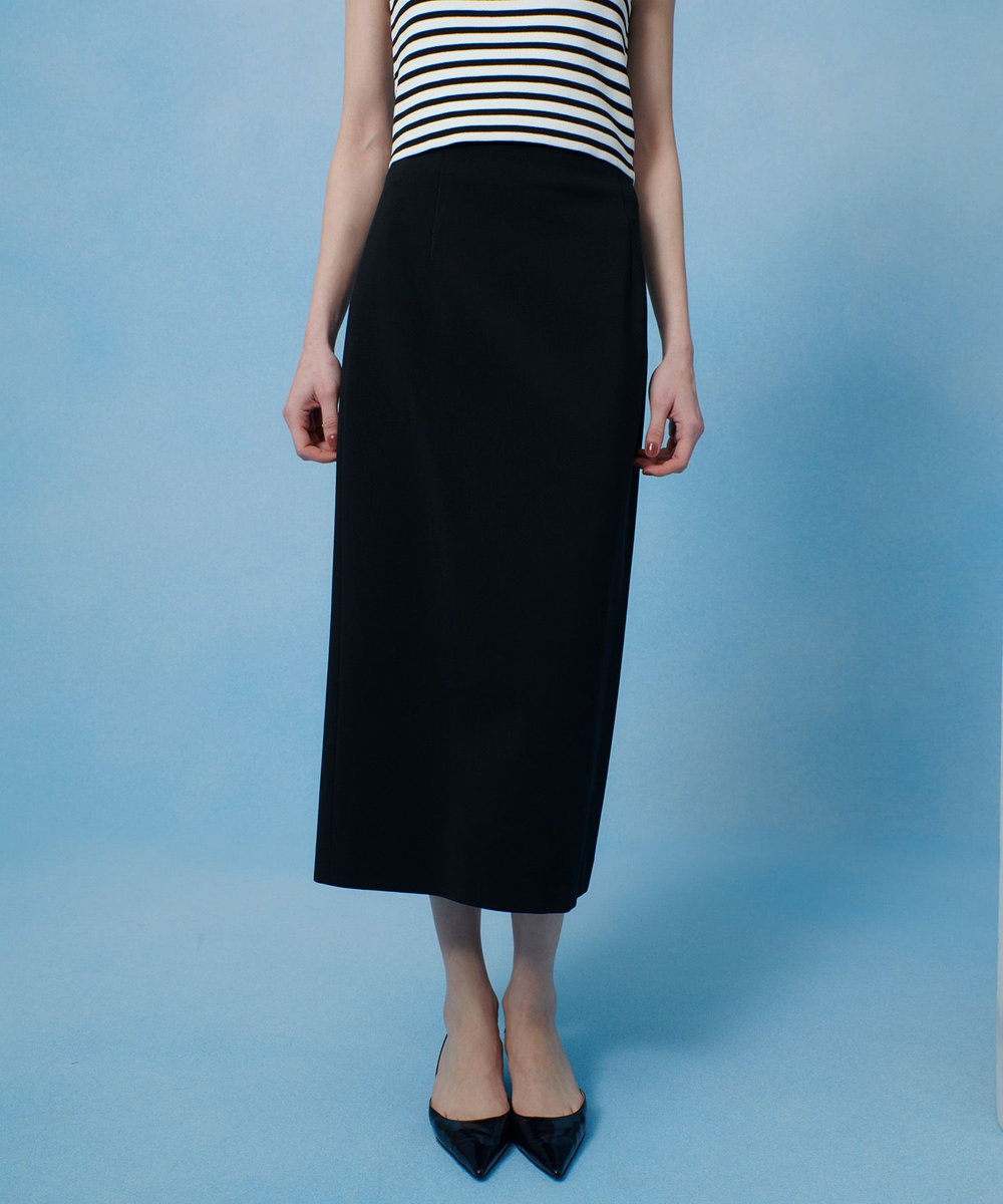 LOULOU WILLOUGHBY 【LOULOU WILLOUGHBY】カメリアポンチタイトスカート ブラック (95)