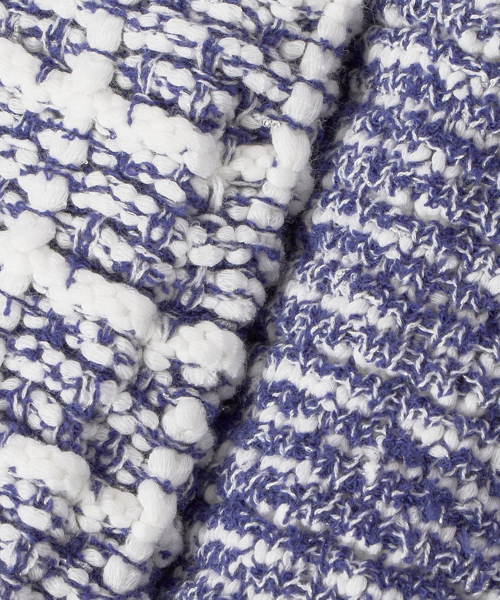 allureville リバーシブルツィードカーディガン ブルー系 (68)