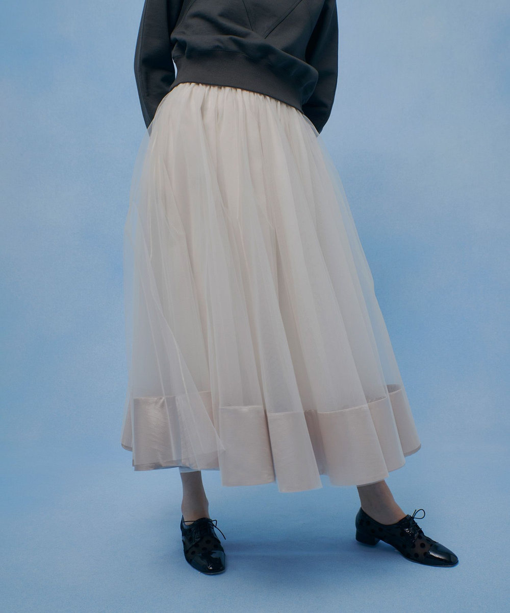 LOULOU WILLOUGHBY 【LOULOU WILLOUGHBY】チュールレイヤードスカート アイボリー (04)