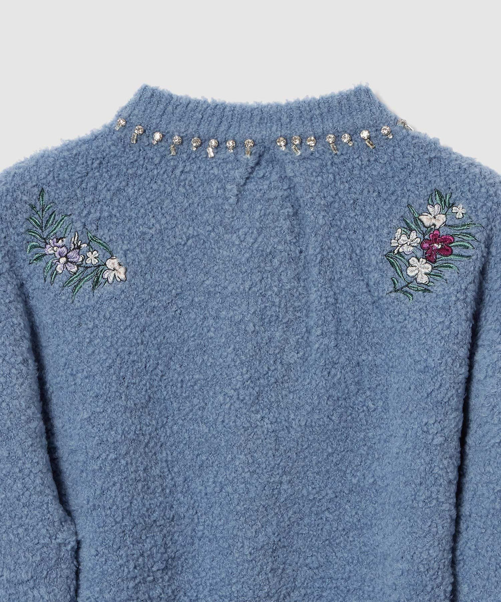 LOULOU WILLOUGHBY 【LOULOU WILLOUGHBY】フラワーズエンブロイダリーカーディガン ブルー (61)