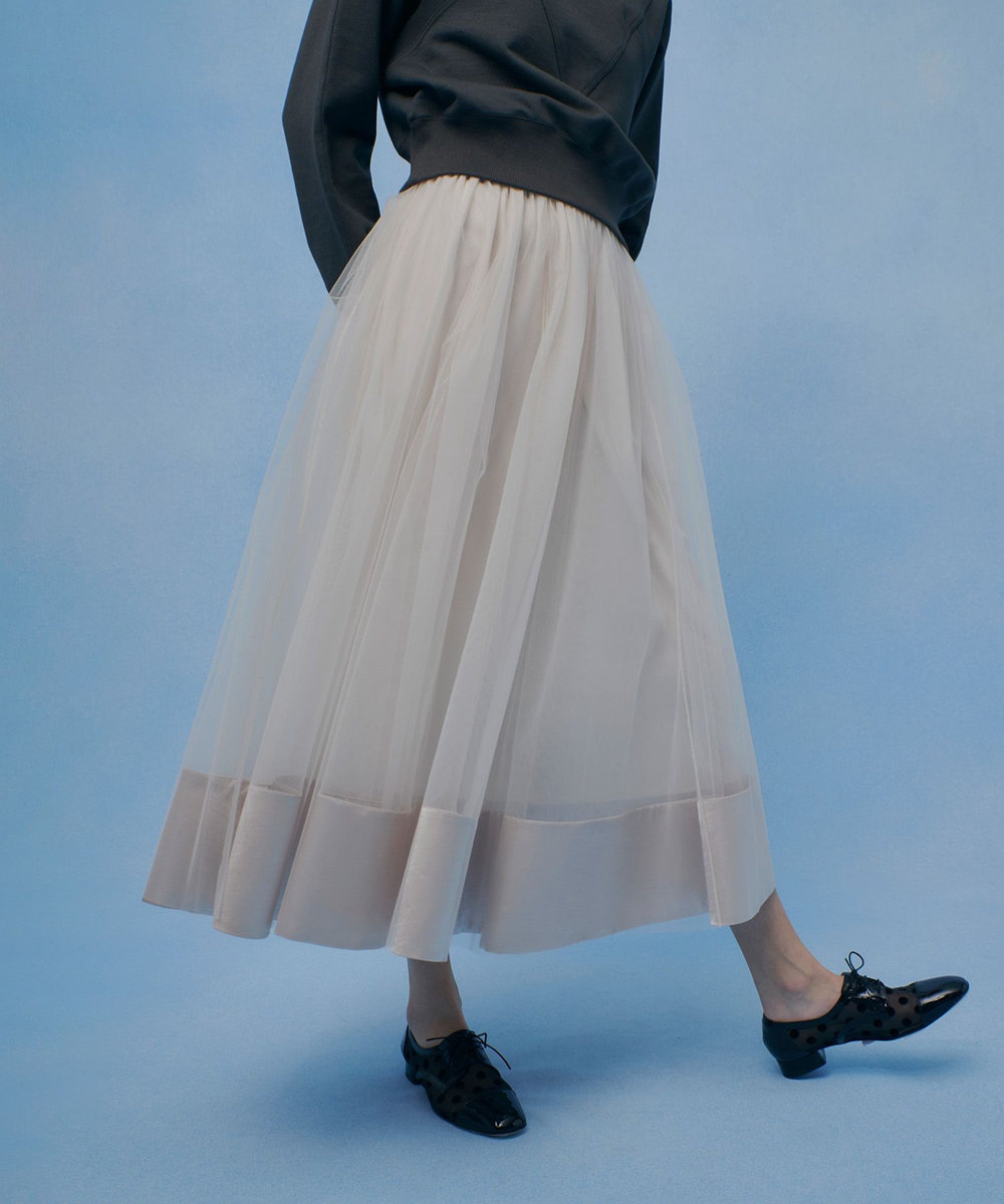 LOULOU WILLOUGHBY 【LOULOU WILLOUGHBY】チュールレイヤードスカート アイボリー (04)