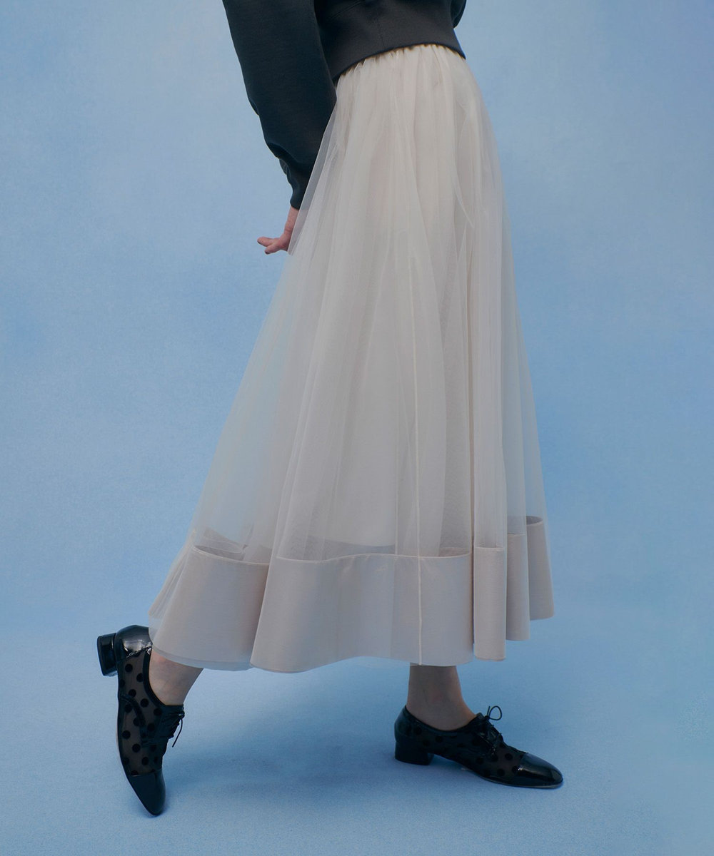 LOULOU WILLOUGHBY 【LOULOU WILLOUGHBY】チュールレイヤードスカート アイボリー (04)