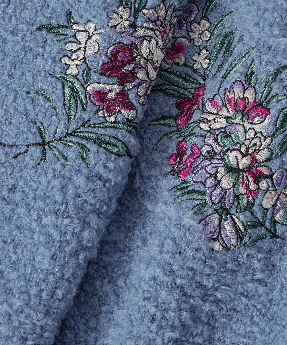 LOULOU WILLOUGHBY 【LOULOU WILLOUGHBY】フラワーズエンブロイダリーカーディガン ブルー (61)