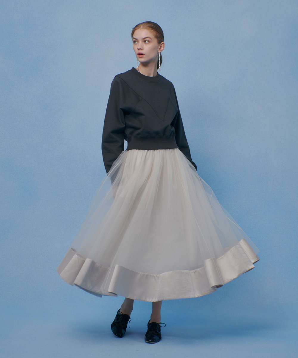 LOULOU WILLOUGHBY 【LOULOU WILLOUGHBY】チュールレイヤードスカート アイボリー (04)