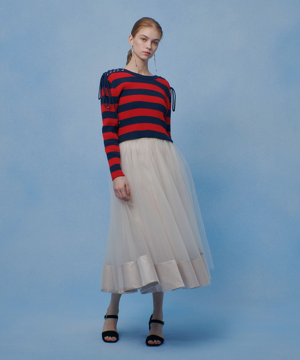 LOULOU WILLOUGHBY 【LOULOU WILLOUGHBY】チュールレイヤードスカート アイボリー (04)