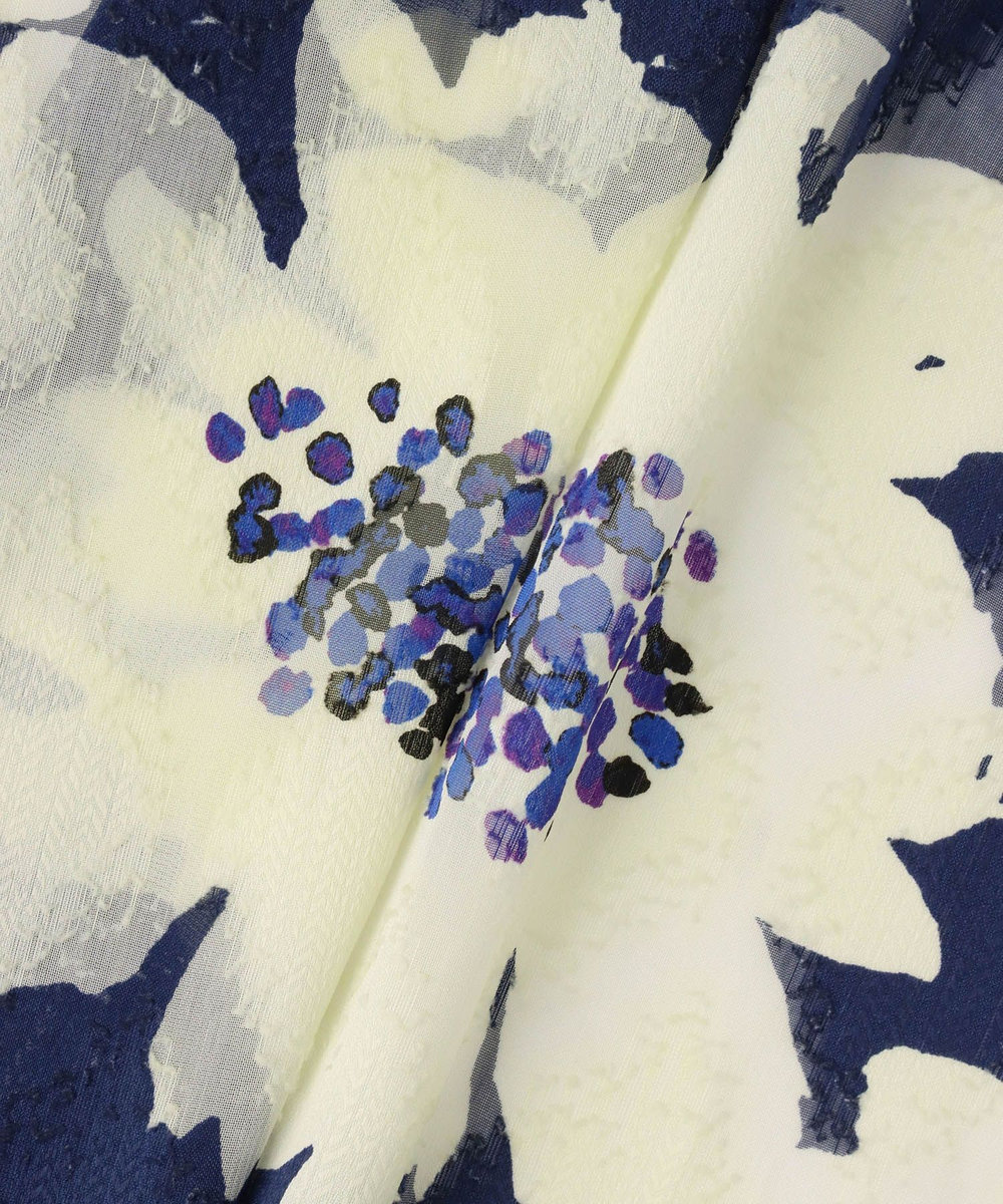 allureville ◇BIG FLOWER シアードレス ネイビー (65)