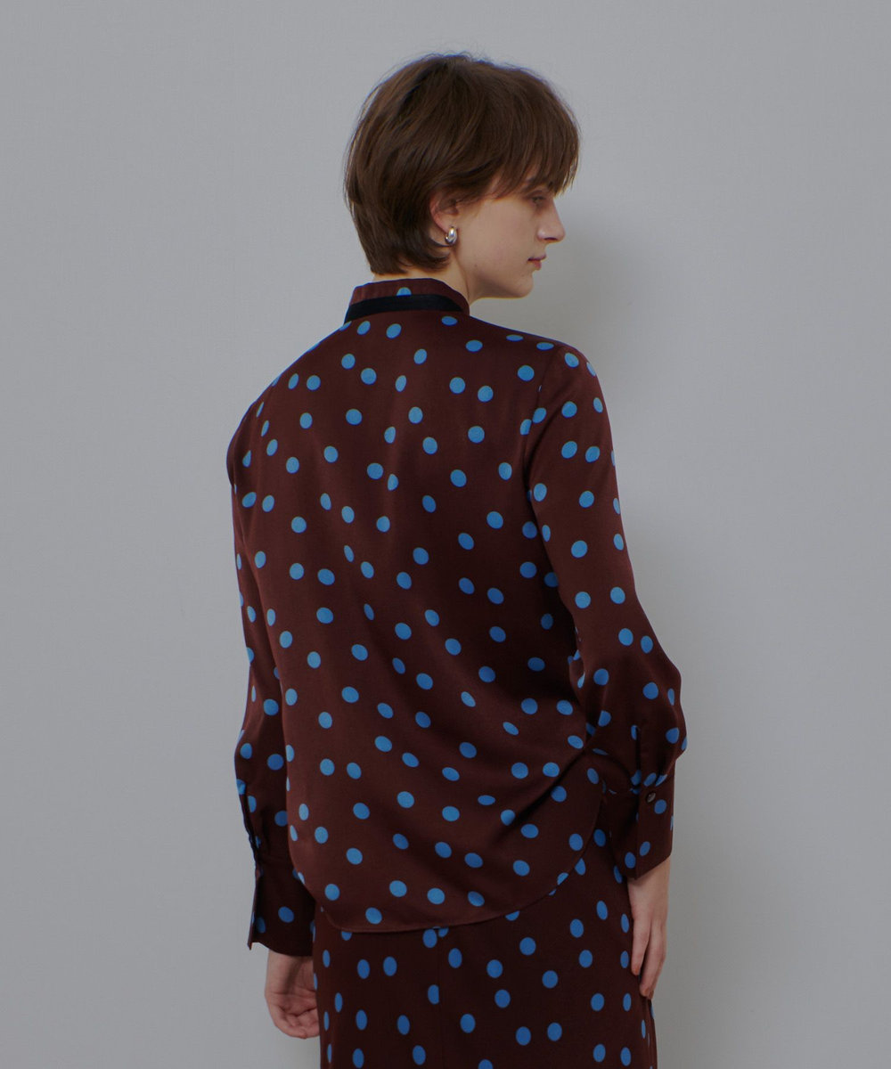 allureville コインドットナロータイブラウス ブラウン系 (88)