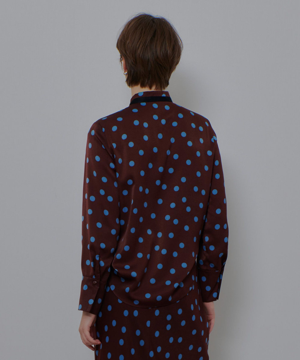 allureville コインドットナロータイブラウス ブラウン系 (88)