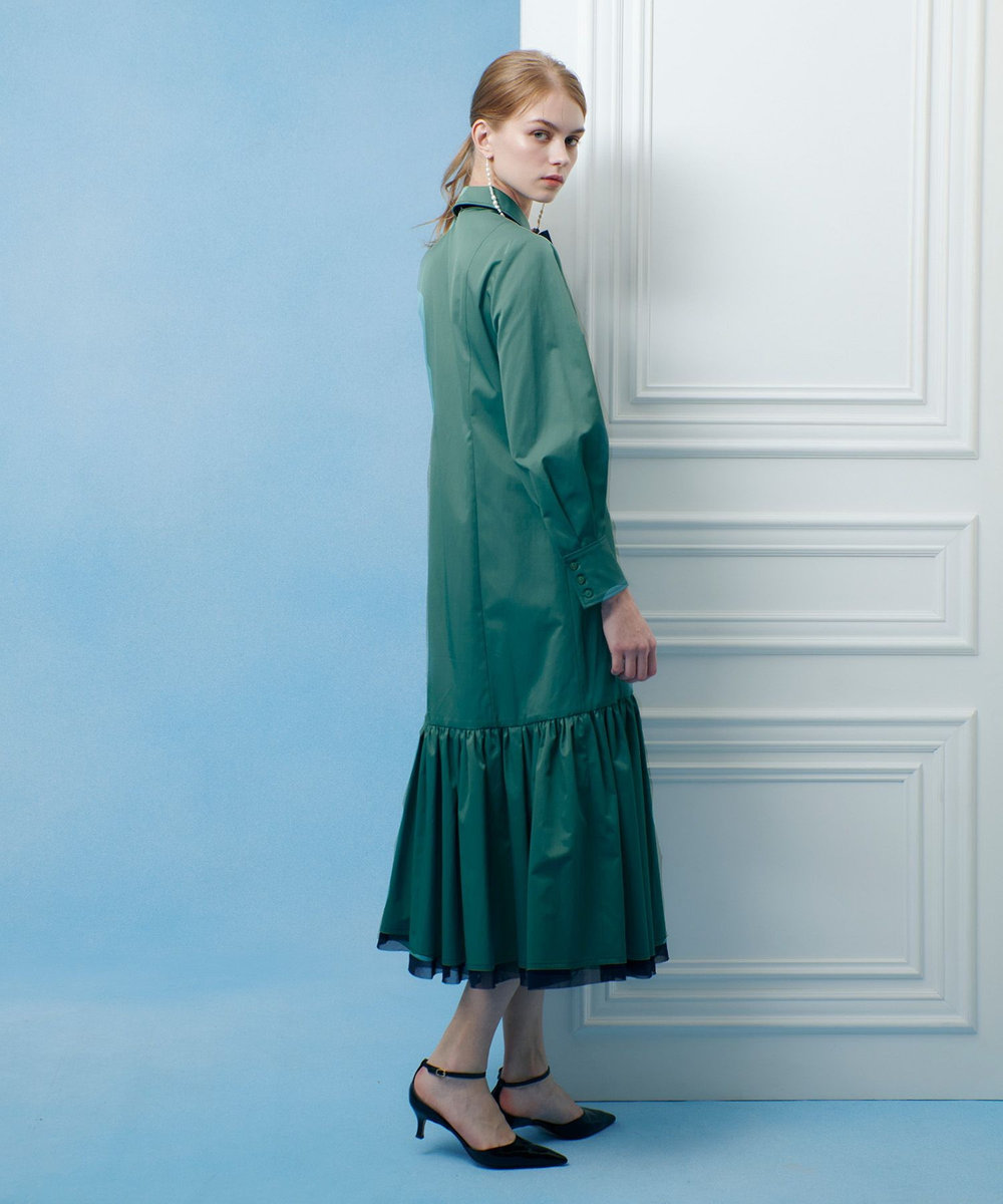 LOULOU WILLOUGHBY 【LOULOU WILLOUGHBY】メモリーツイルティアードシャツワンピース ミントグリーン (73)