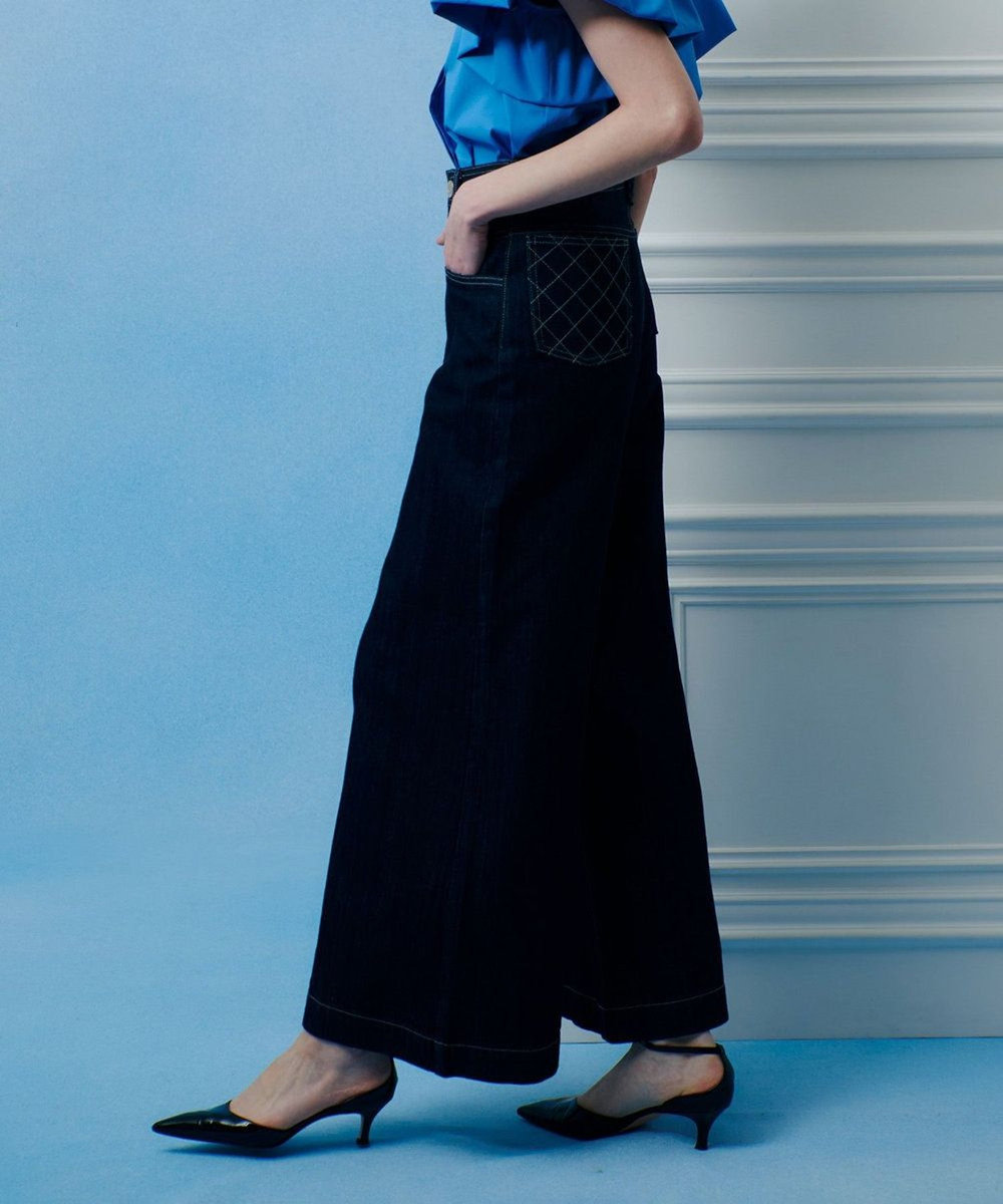 LOULOU WILLOUGHBY ◇デニムバギーパンツ インディゴ (66)