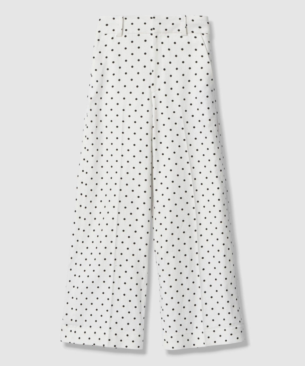 LOULOU WILLOUGHBY 【LOULOU WILLOUGHBY】リネン混ドットワイドパンツ ホワイト系 (08)