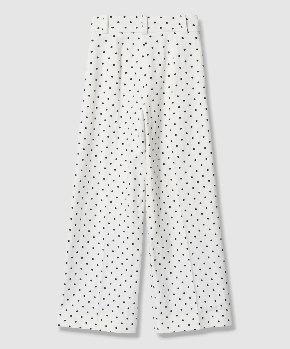 LOULOU WILLOUGHBY 【LOULOU WILLOUGHBY】リネン混ドットワイドパンツ ホワイト系 (08)