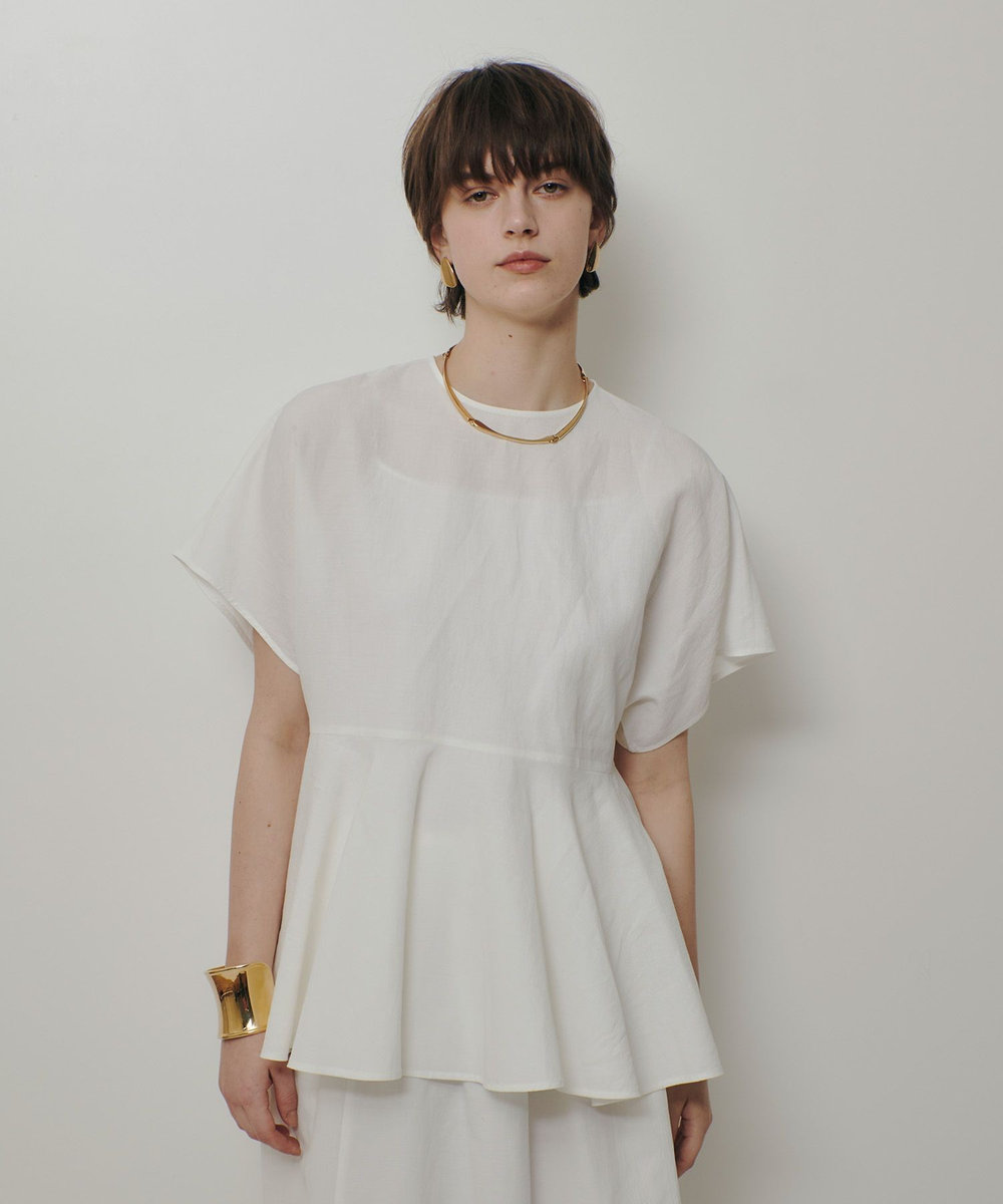 allureville リネンラミーペプラムブラウス オフホワイト (02)