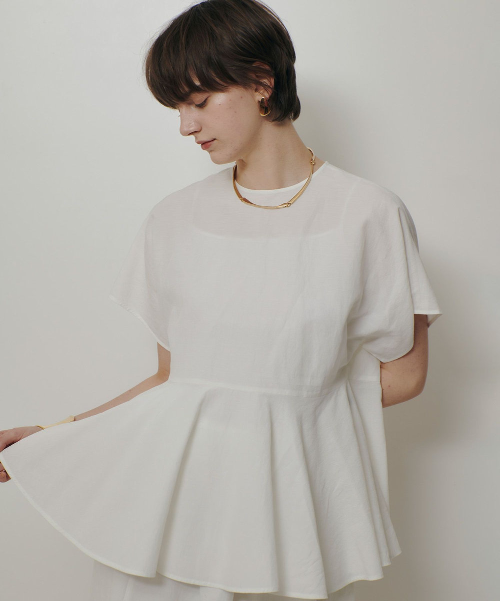 allureville リネンラミーペプラムブラウス オフホワイト (02)