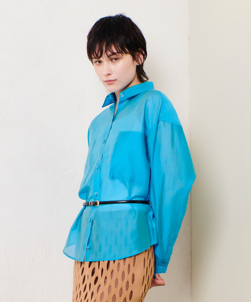 allureville ナチュラルオーガンジーシャツブラウス ブルー (61)
