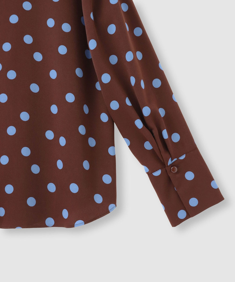 allureville コインドットナロータイブラウス ブラウン系 (88)