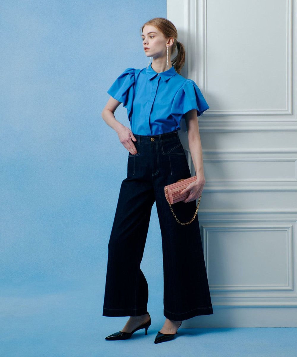 LOULOU WILLOUGHBY ◇デニムバギーパンツ インディゴ (66)