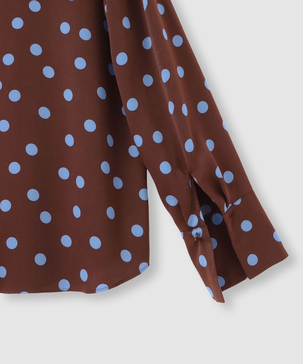 allureville コインドットナロータイブラウス ブラウン系 (88)