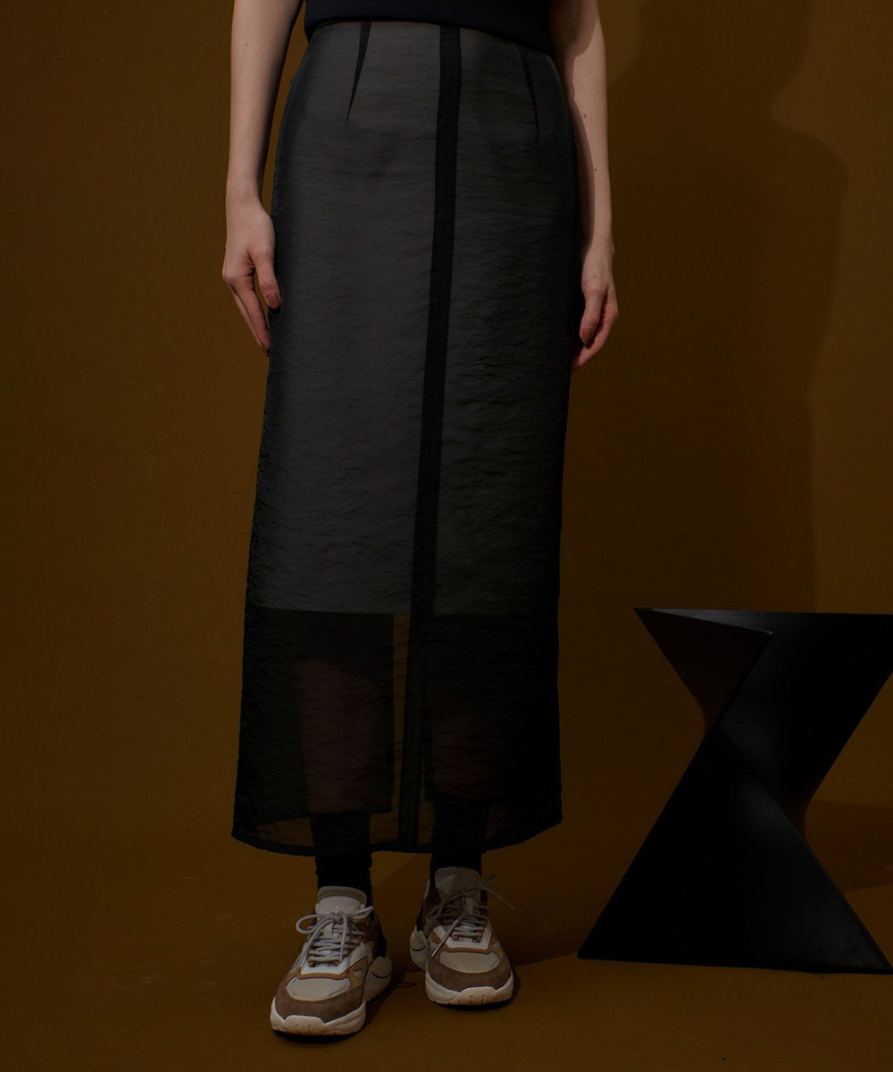 allureville シアーレイヤードタイトスカート ブラック (95)