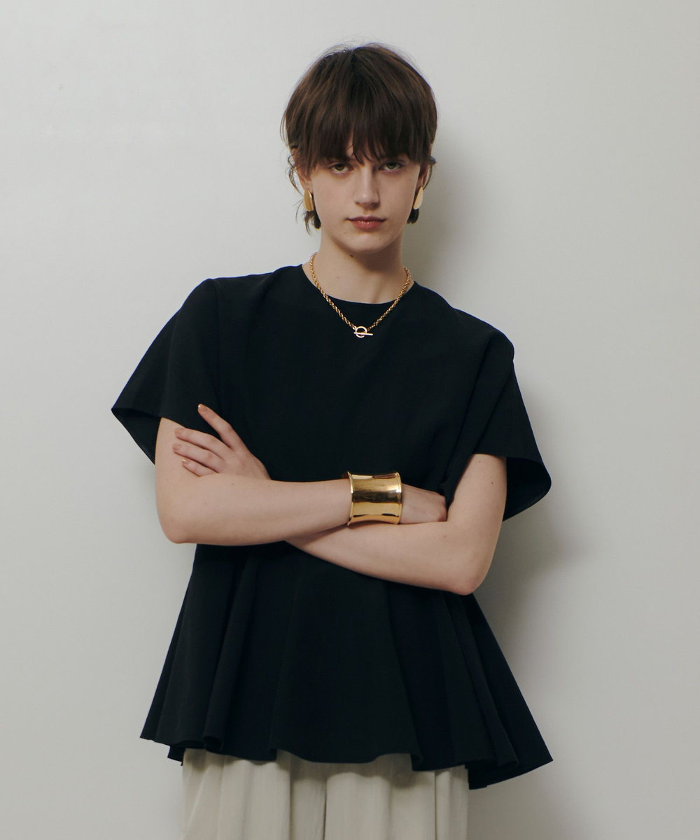 allureville リネンラミーペプラムブラウス ブラック (95)