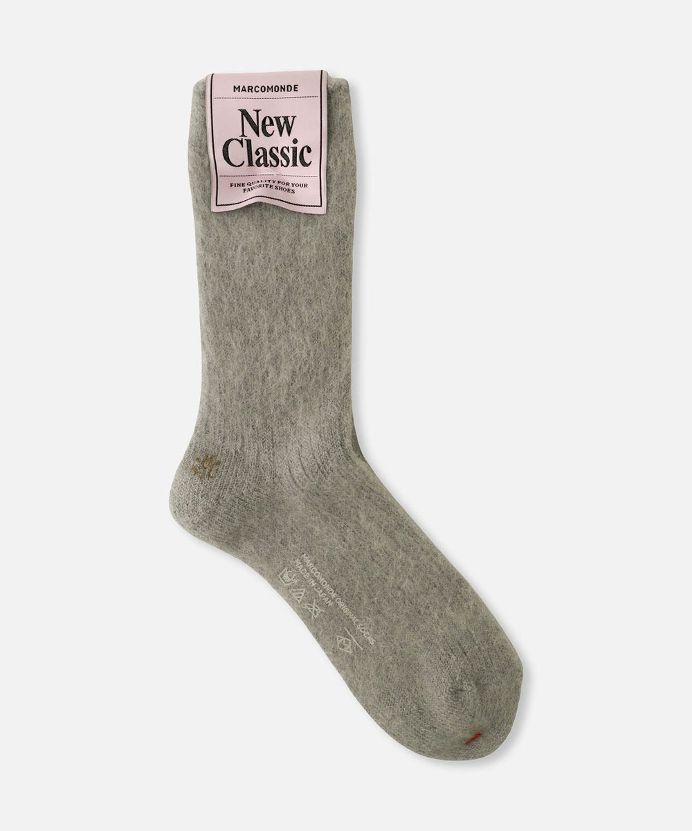 buying 【MARCOMONDE(マルコモンド)】MOHAIR RIBBED SOCKS ライトグレー (91)