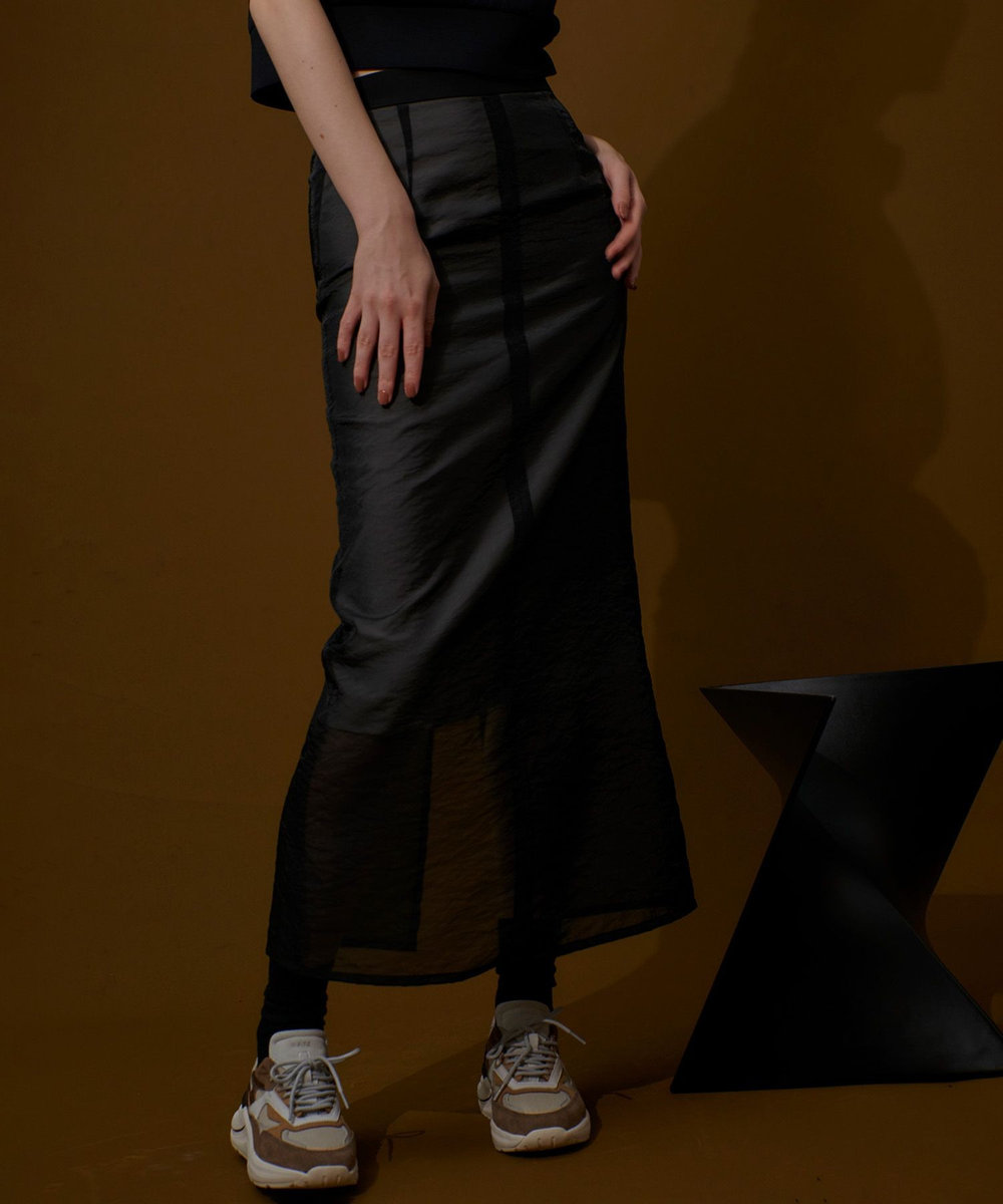 allureville シアーレイヤードタイトスカート ブラック (95)