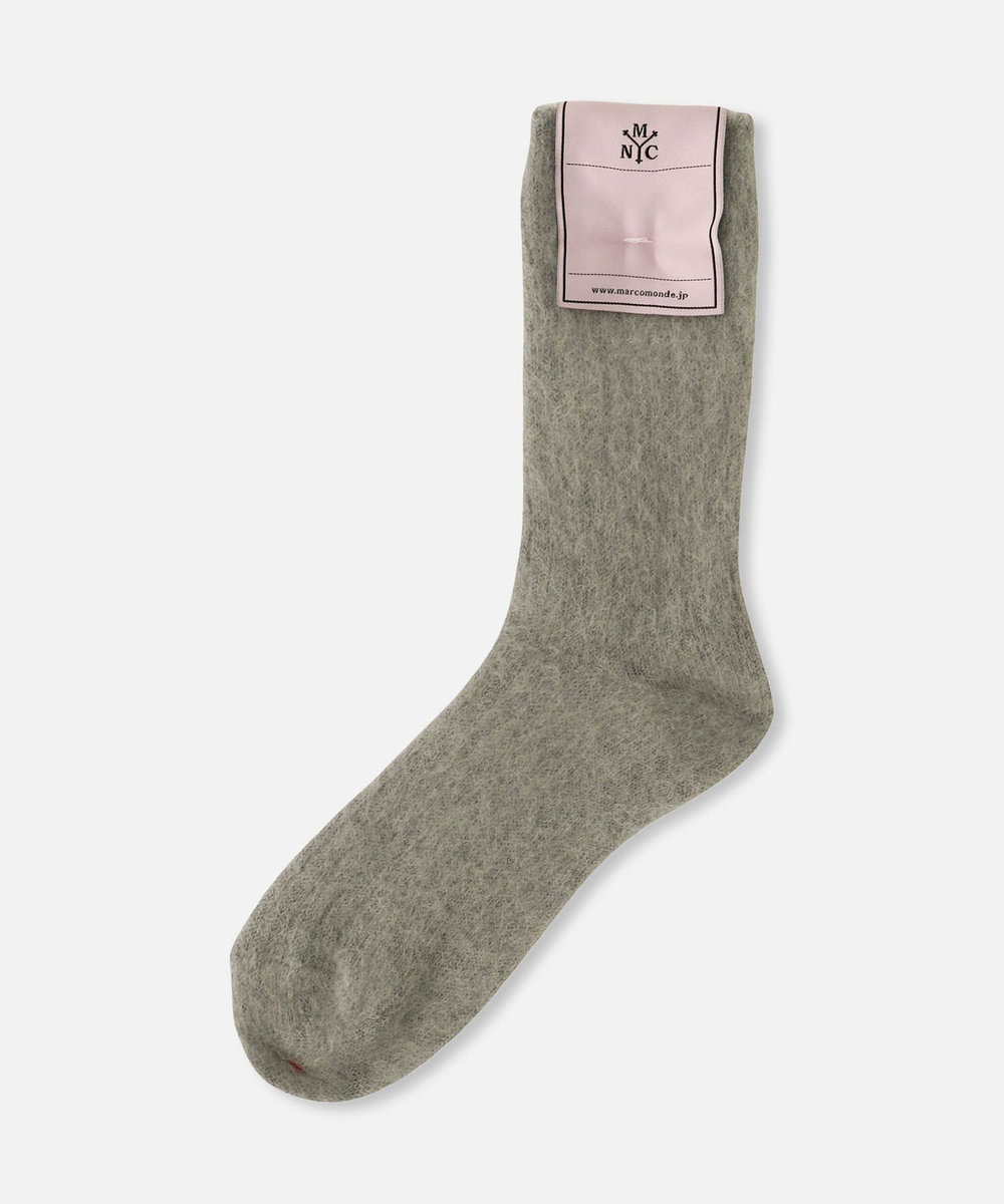 buying 【MARCOMONDE(マルコモンド)】MOHAIR RIBBED SOCKS ライトグレー (91)
