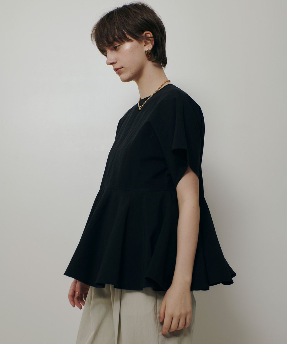 allureville リネンラミーペプラムブラウス ブラック (95)
