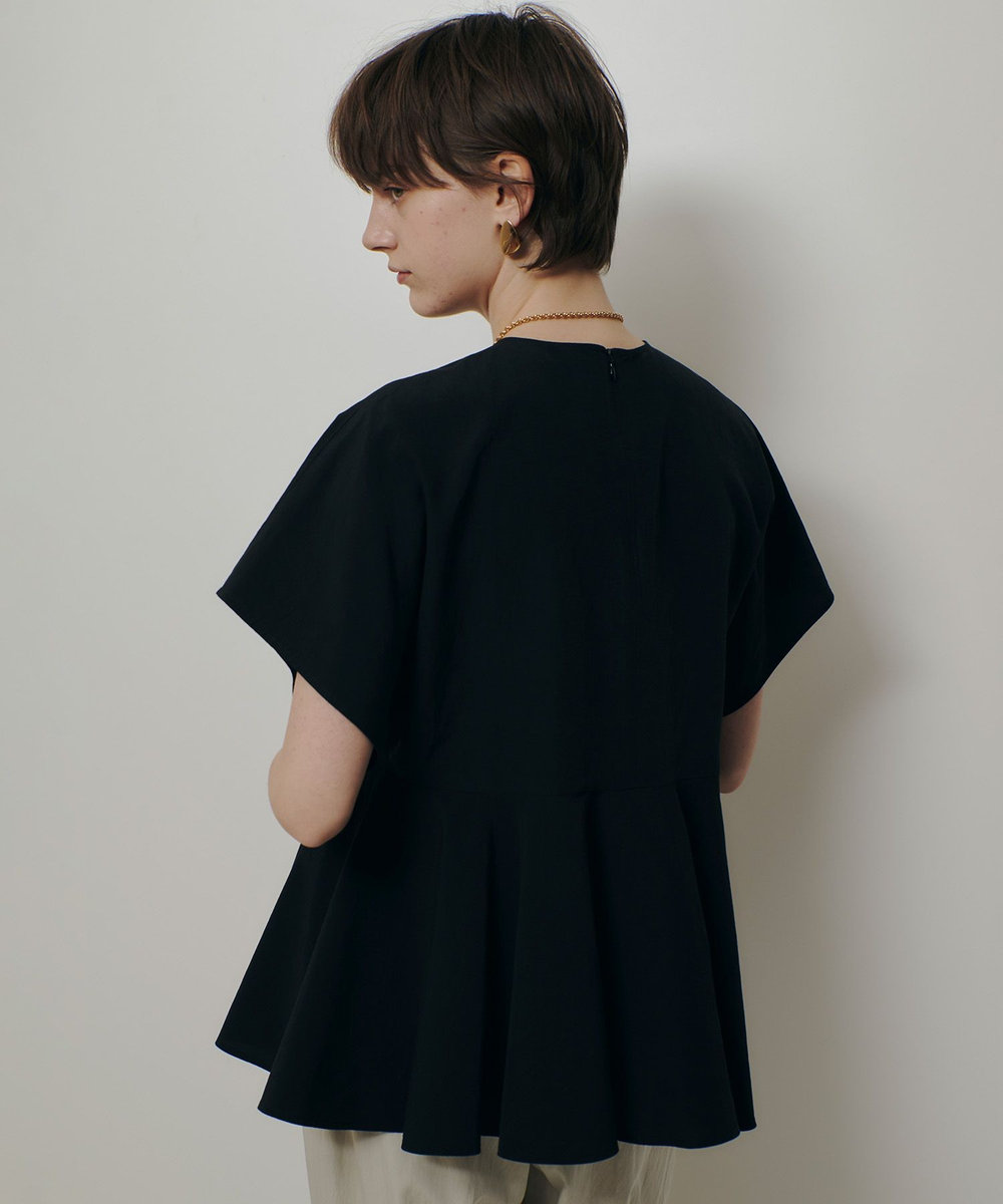 allureville リネンラミーペプラムブラウス ブラック (95)