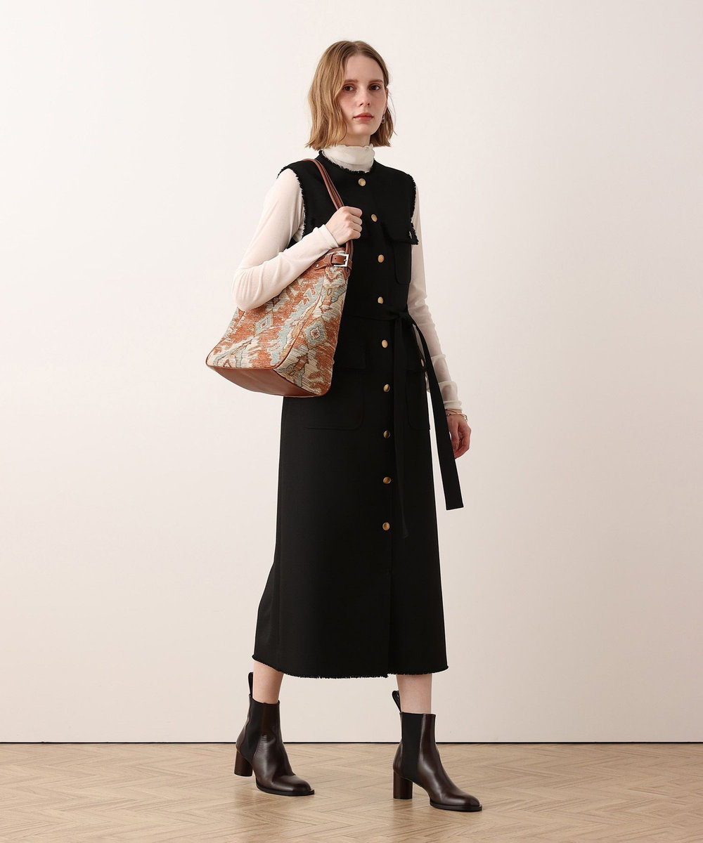 allureville PLUM MIX フリンジワンピース ブラウン系 (88)