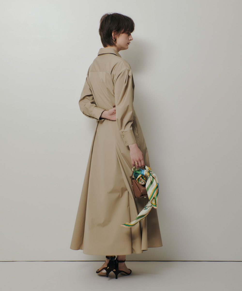 allureville ラップライクシャツワンピース ベージュ (11)